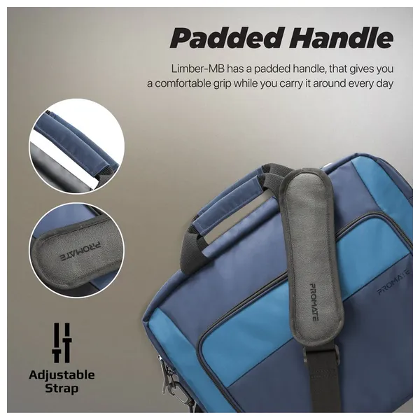  Promate Limber MB - Shoulder Bag - Lightweight & Multi-Pocket - 15.6 Inch 