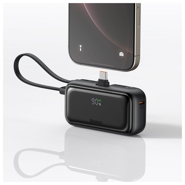  Mcdodo MC7760 - Power bank - 5000mAh - Fast Charging 22.5W - Built-in Cable USB-C - Black 