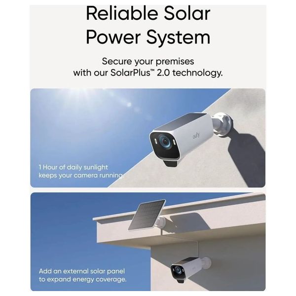  كاميرا مراقبة انكر - EufyCam S3 Pro - رؤية ليلية حتى 10 امتار - ابيض 