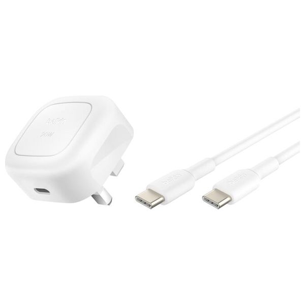 شاحن جداري بلكن - 20 واط - 2659 - مع كيبل يو اس بي سي  بطول 1 متر - ابيض