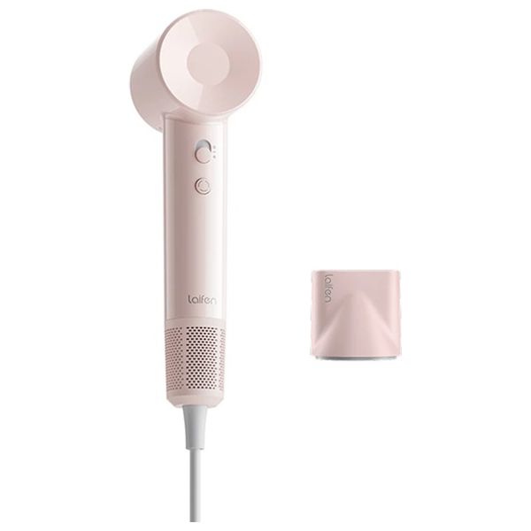 Laifen SE Lite - 1400W - Hair Dryer with Powerful Airflow and Precise Temperature Control - 2.5m - Pink + Hair Brush