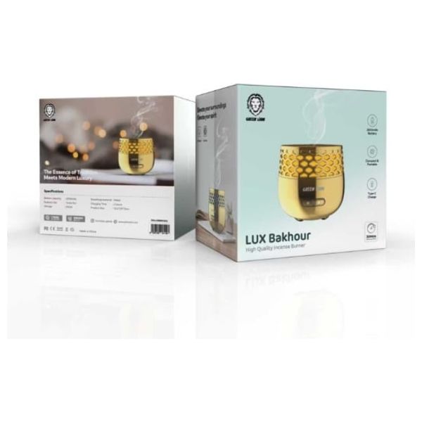 مبخرة كرين لايون لوكس الذكية للبخور - بطارية بحجم 2500 مللي امبير - ذهبي