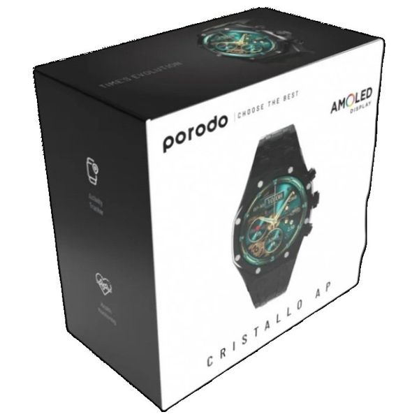 Porodo CristalloAP - Smart Watch - 1.43 inch - Amoled - 260mAh -Black 