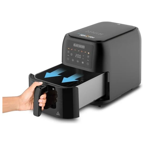  Black & Decker SAF80W B5 8L - Digital Air Fryer with Window & Inner Light - 1700W - Black 