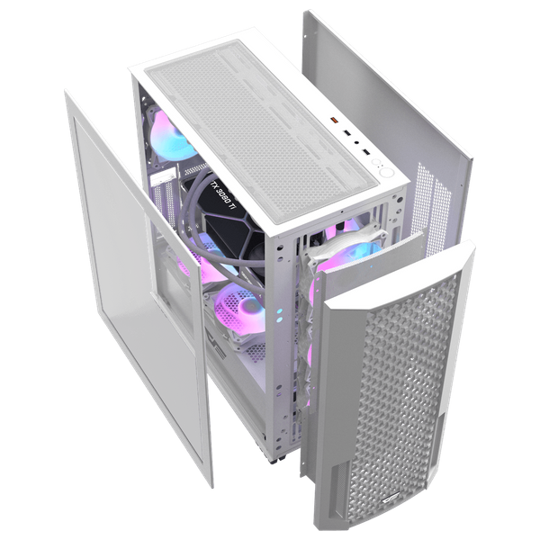  كيس العاب دارك فلاش - DF2100 - مراوح 4 - دعم بطاقات رسومية متعددة - ابيض 