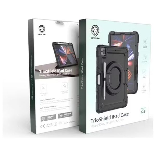  Green Lion TrioShield iPad 12.9" Case - Black 
