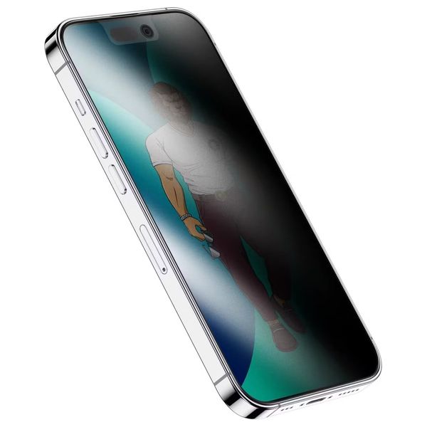  واقي شاشة زجاجي للخصوصية من كرين ليون  لهاتف ايفون 14 برو - أسود 