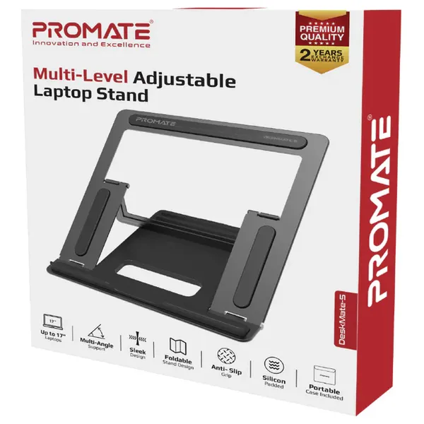  ستاند لابتوب بروميت - DeskMate 5 - بحجم 17 انج - رمادي 