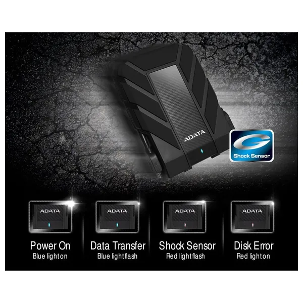  قرص صلب خارجي من اي داتا HD710 Pro سعة 1 تيرابايت - اسود 