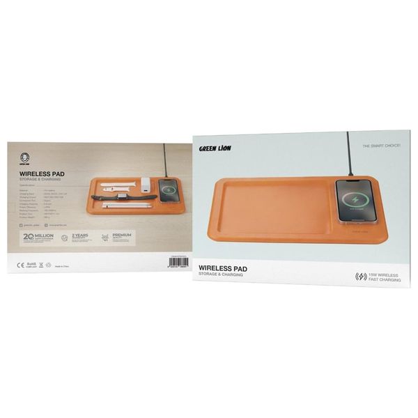 Green Lion - Wireless Charging Pad - 15W - Orange 