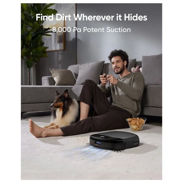 مكنسة روبوت انكر - Omni S1 Pro - خريطة دقيقة للمنزل - 8000 باسكال - اسود