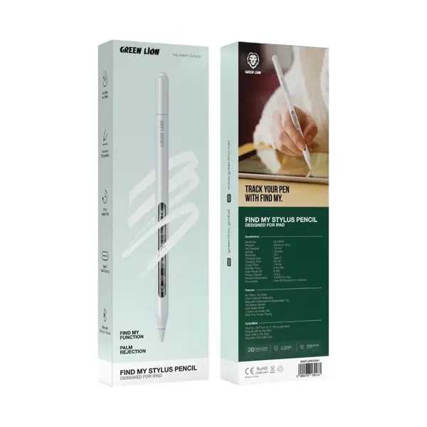  Green Lion Find My Stylus Pencil - Bluetooth 5.1 - 125 mAh - White 