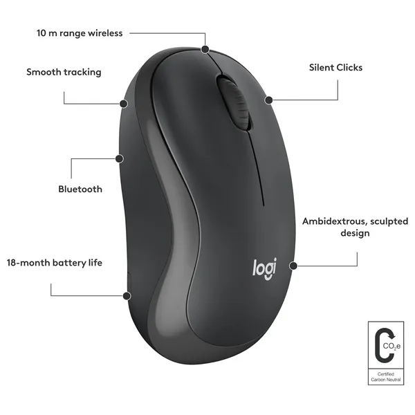  Logitech M241 - Bluetooth Mouse - Black 
