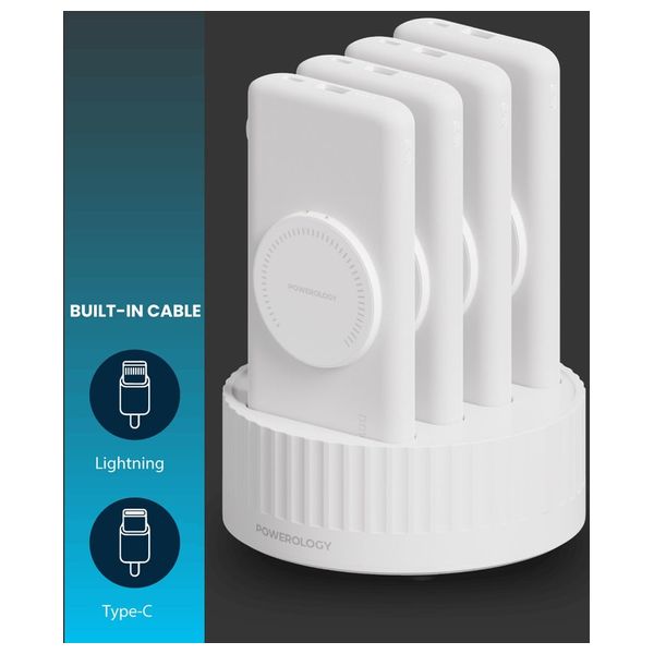  شاحن محمول باورولوجي - PPBCHA2641WH - بطارية بحجم 10000 مللي امبير - بقوة 100 واط - ابيض 