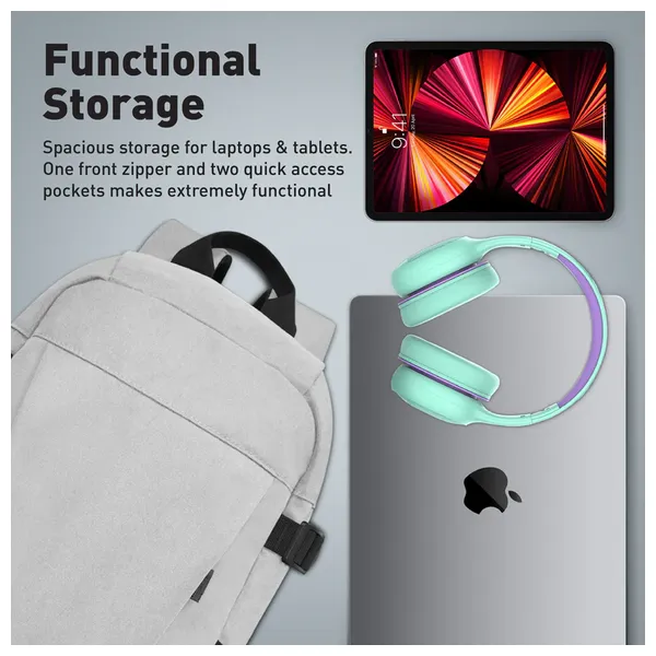  حقيبة ظهر بروميت - Birger - متعددة الجيوب - بحجم 15.6 انج - رمادي 