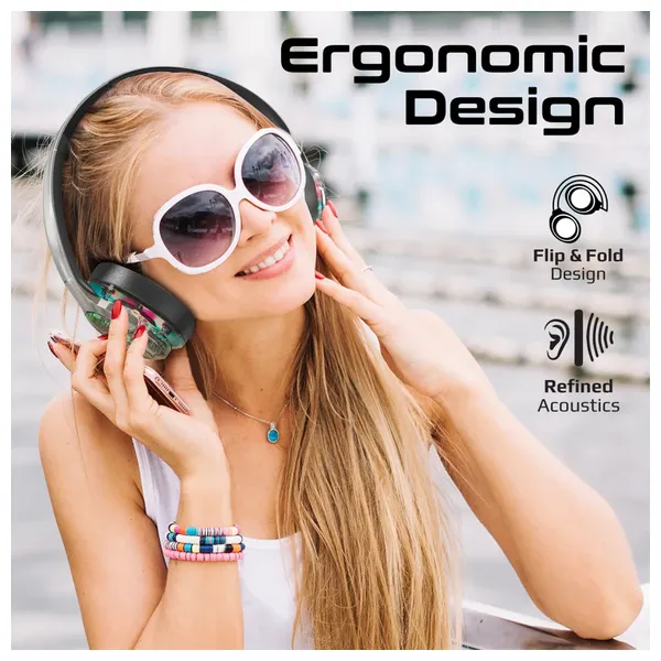  Promate TransTune - Bluetooth Headphone Over Ear - Bluetooth 5.3 - Up To 600 mAh - Silver 
