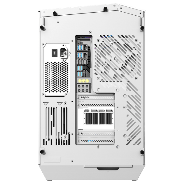  كيس كمبيوتر دارك فلاش - DY470 - زجاج ثلاثي الجوانب - 4 مراوح تبريد - ابيض 