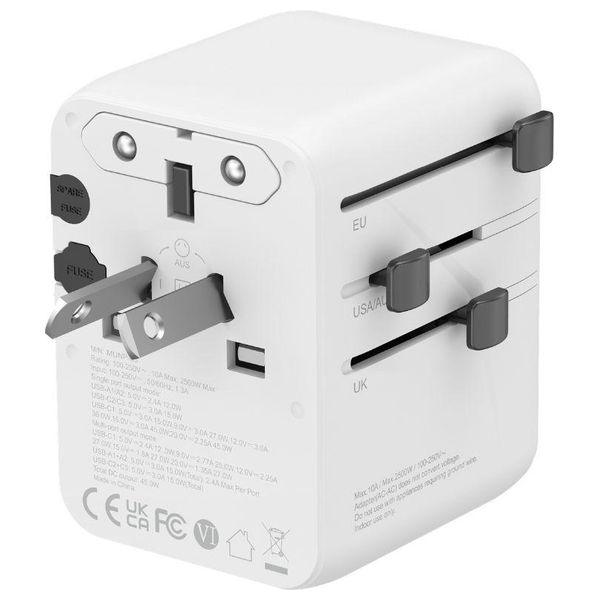  Master - Universal Travel Adapter - 100W - White 