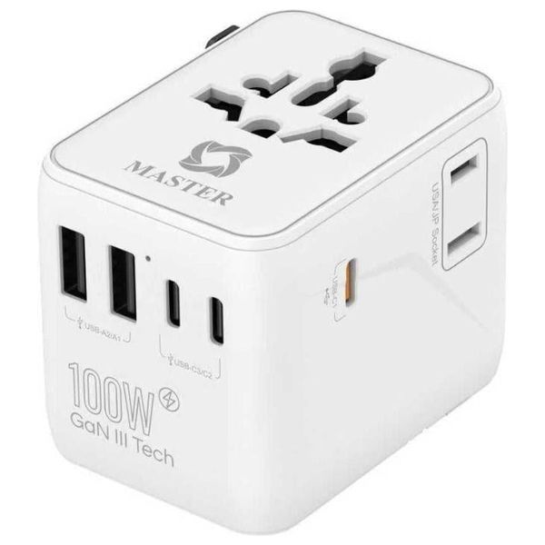  Master - Universal Travel Adapter - 100W - White 
