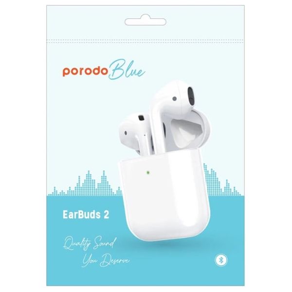  سماعة بلوتوث داخل الاذن بورودو - PBARPD2WH - بطارية تعمل لمدة 20 ساعة - بلوتوث 5 - ابيض 