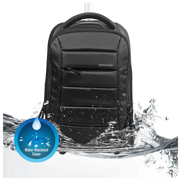  Promate BIZPAK TR - Lightweight Multi Pocket Laptop Backpack - 15.6 Inch - Black 