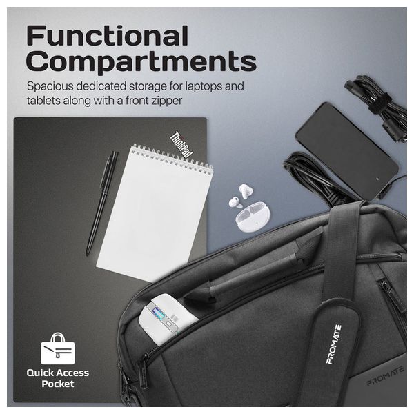  حقيبة لابتوب بروميت - SATCHEL MB - بحجم 15.6 انج - اسود 