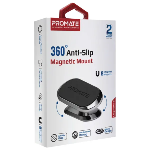 حامل هاتف مغناطيسي بروميت - Magnetto 3 - تثبيت امن - اسود
