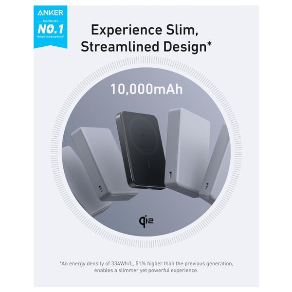  Anker MagGo - Power bank - 10000mAh - Fast Charging 15W - Black 