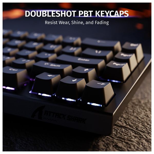  ATTACK SHARK X68 HE - Wired Keyboard - 0.125ms - USB-C - Black 