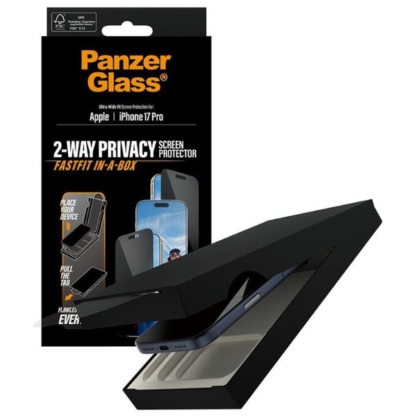  PanzerGlass Privacy Screen Protector for iPhone 17 Pro - Transparent 