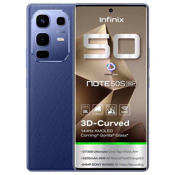 Infinix Note 50s 5G - Dual SIM - 6.78 Inch 144Hz Amoled - Mediatek Dimensity 7300 Ultimate (4 nm) - 5500 mAh