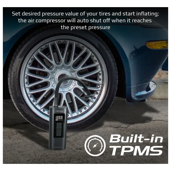 Promate aerify - Portable Air Compressor - 6000 mAh - Black