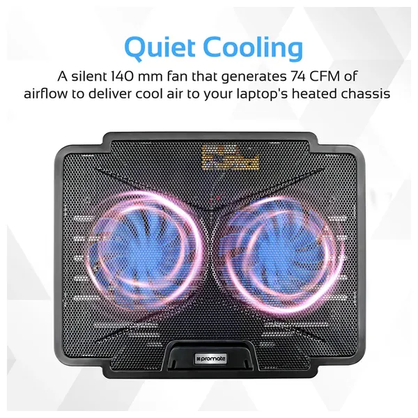مبرد لابتوب بروميت - AIRBASE 1 - مراوح مزدوجة - اسود
