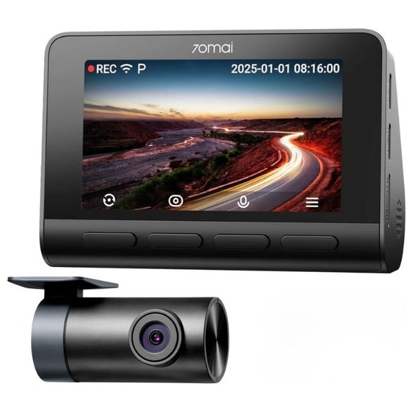  كاميرا داش كام 70 ماي - A810 HDR - مع كاميرا خلفية RC12 - بدقة 4K - اسود 