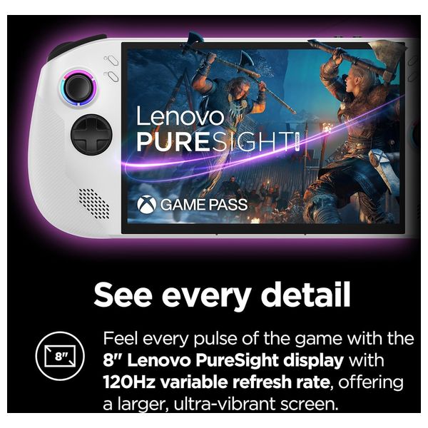  جهاز الألعاب المحمول لينوفو ليجون جو إس - شاشة 8 بوصة، معالج AMD Ryzen Z2 Go - ابيض 