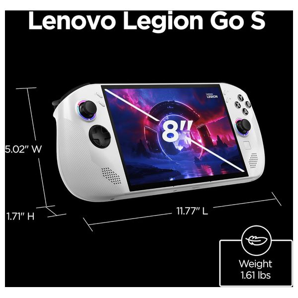  جهاز الألعاب المحمول لينوفو ليجون جو إس - شاشة 8 بوصة، معالج AMD Ryzen Z2 Go - ابيض 