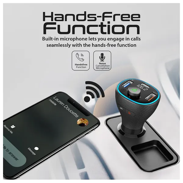 Promate MX VC17 - Car Charger - 38W - Bluetooth 5.1 - Black