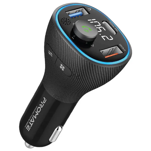 Promate MX VC17 - Car Charger - 38W - Bluetooth 5.1 - Black