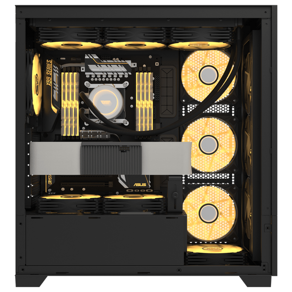  كيس كمبيوتر دارك فلاش - DF5000BS - تدفق هواء عالي - دعم 13 مروحة - اسود 