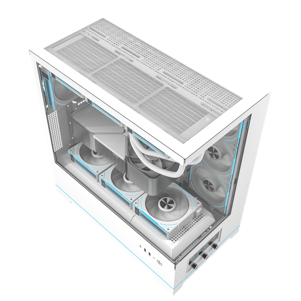  كيس كمبيوتر دارك فلاش DY451 برو - تبريد ذكي متعدد المناطق - إضاءة RGB ومروحة واحدة  - ابيض 