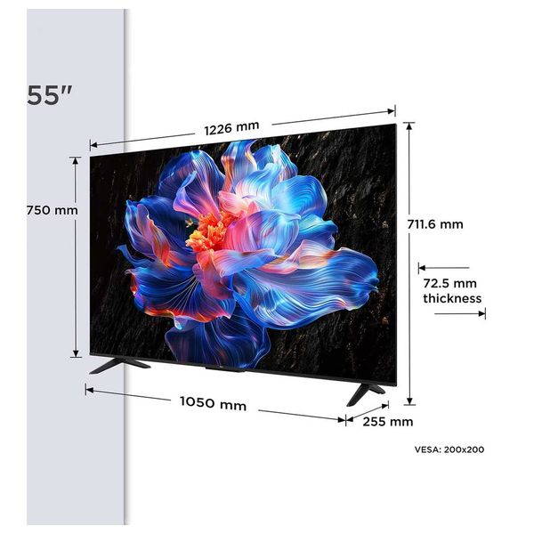  شاشة تي سي ال 55 انج فئة V6C - سمارت - 4K - UHD - إصدار 2025 - 60 هيرتز 