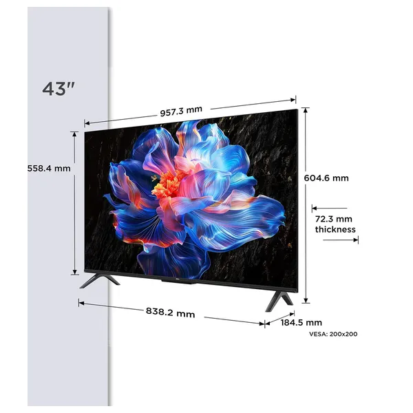  TCL 43 Inch V6C Series - Smart - 4K - UHD - 60Hz - 2025 Model 