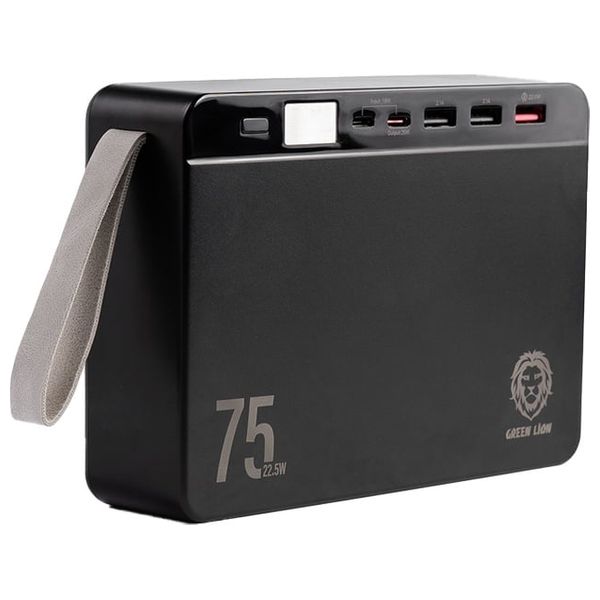 شاحن محمول كرين لايون - GNPRVLTPB75BK - بطارية بحجم 75000 مللي امبير - بقوة 20 واط - اسود