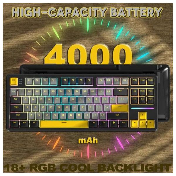  Attack Shark X87 - Wireless Mechanical Keyboard - 4000mAh - Bluetooth 5 - Black 