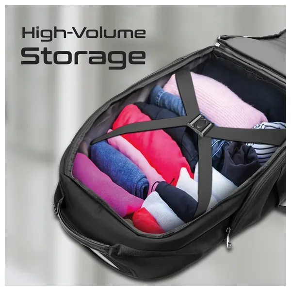  Promate CramPack TR Laptop Trolley Bag - Multi-Compartment - 15.6 Inch - Water Resistant - Black 