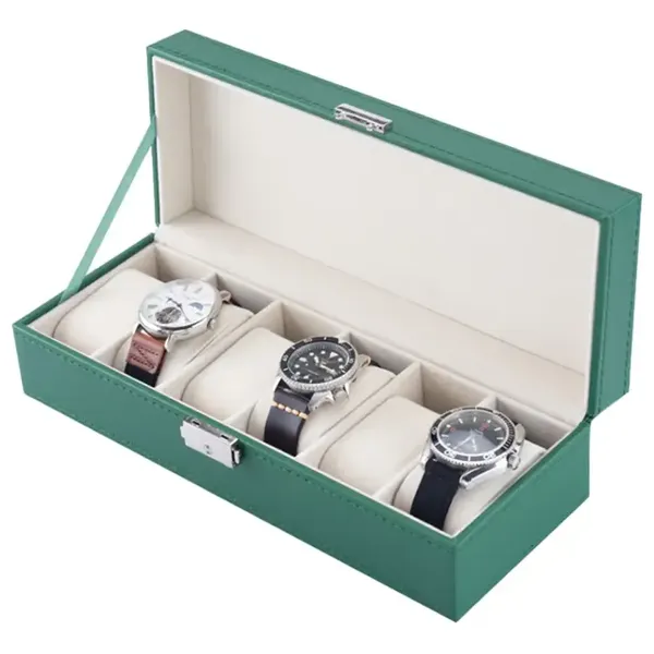Green Lion Elegant Watch Box - 6 Slots - Green