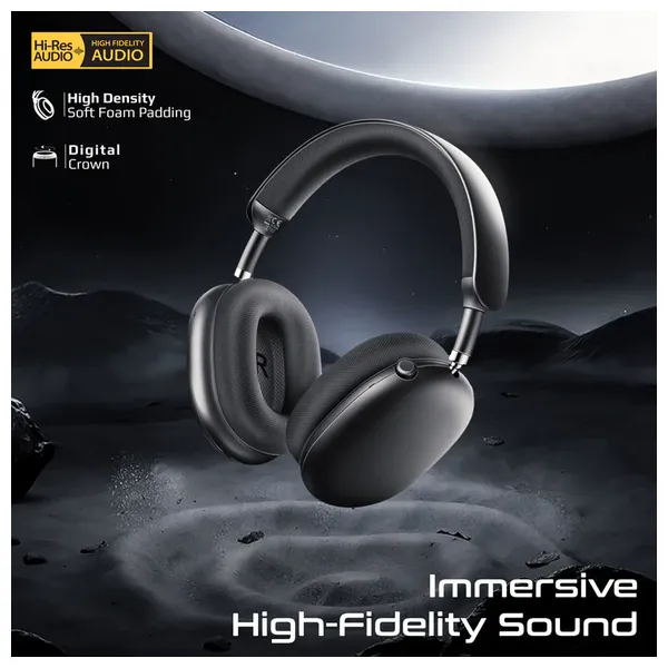  Promate Serene - Bluetooth Headphone Over Ear - Bluetooth 5.4 - Up To 400 mAh X2 - Black 