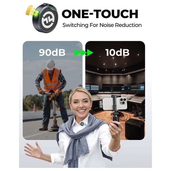  Hollyland Lark M2 Wireless Lavalier Microphone - Up To 40 hours with case - Black 