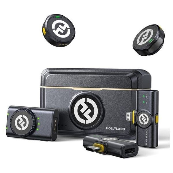  Hollyland Lark M2 Wireless Lavalier Microphone - Up To 40 hours with case - Black 