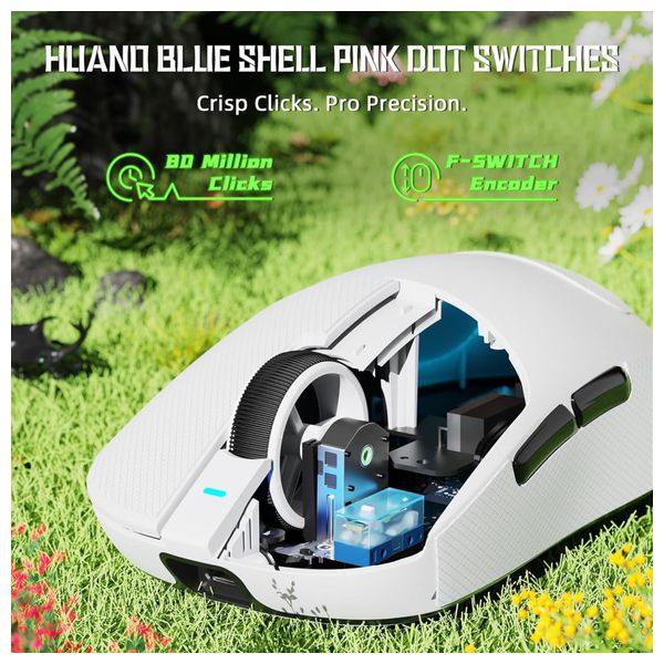  Attack Shark X8 SE - Wireless Gaming Mouse - Up To 500mAh - 25000 DPI - White 